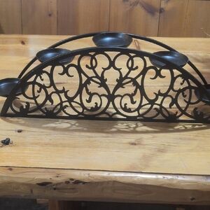 PartyLite Black Metal Scroll Candle Holder